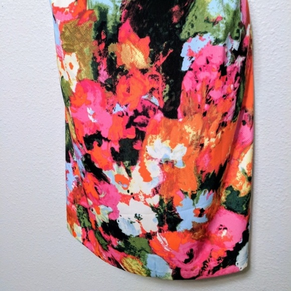 Jones Wear Floral Drape Cap Sleeve Spring Dress - Picture 4 of 7